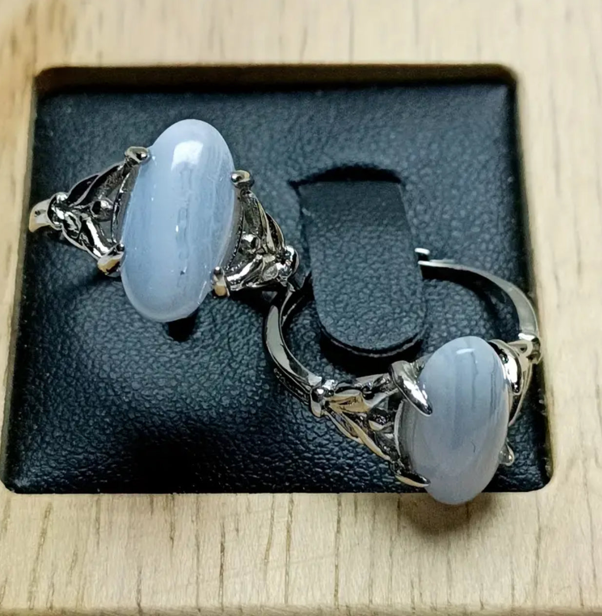 Adjustable Blue Lace Agate Ring