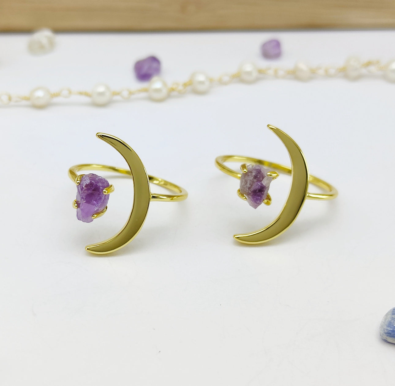 Gold Moon Amethyst Ring – Dream in Violet