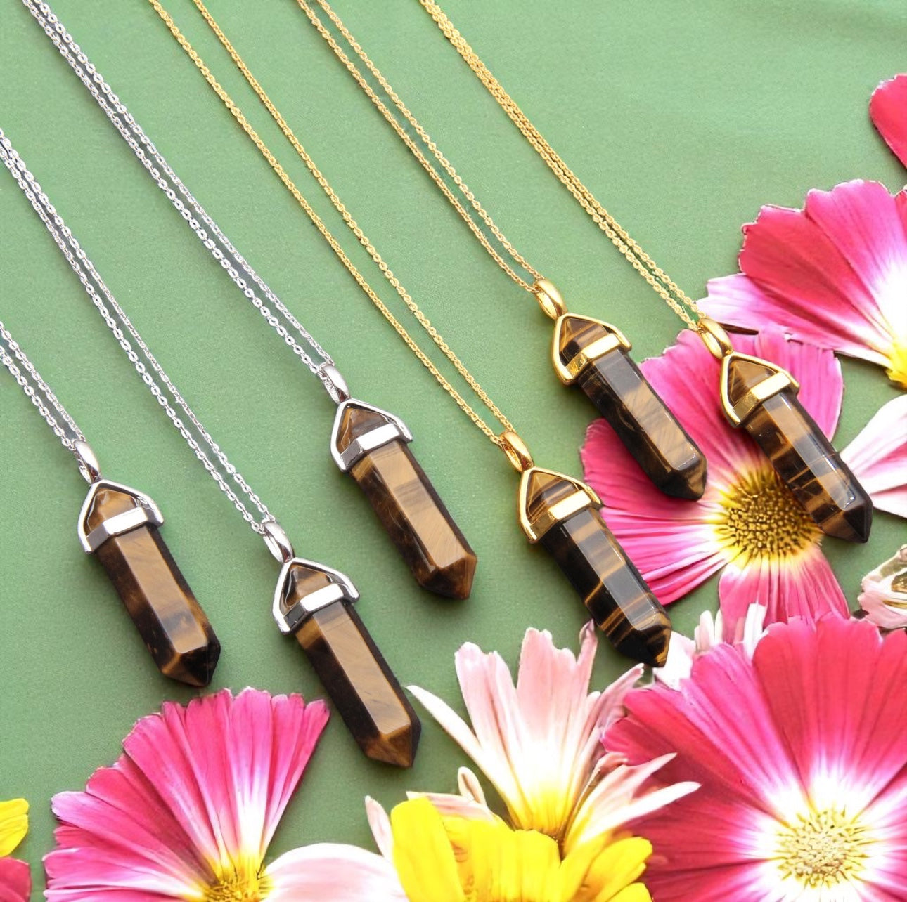 Tigers Eye Point Necklace